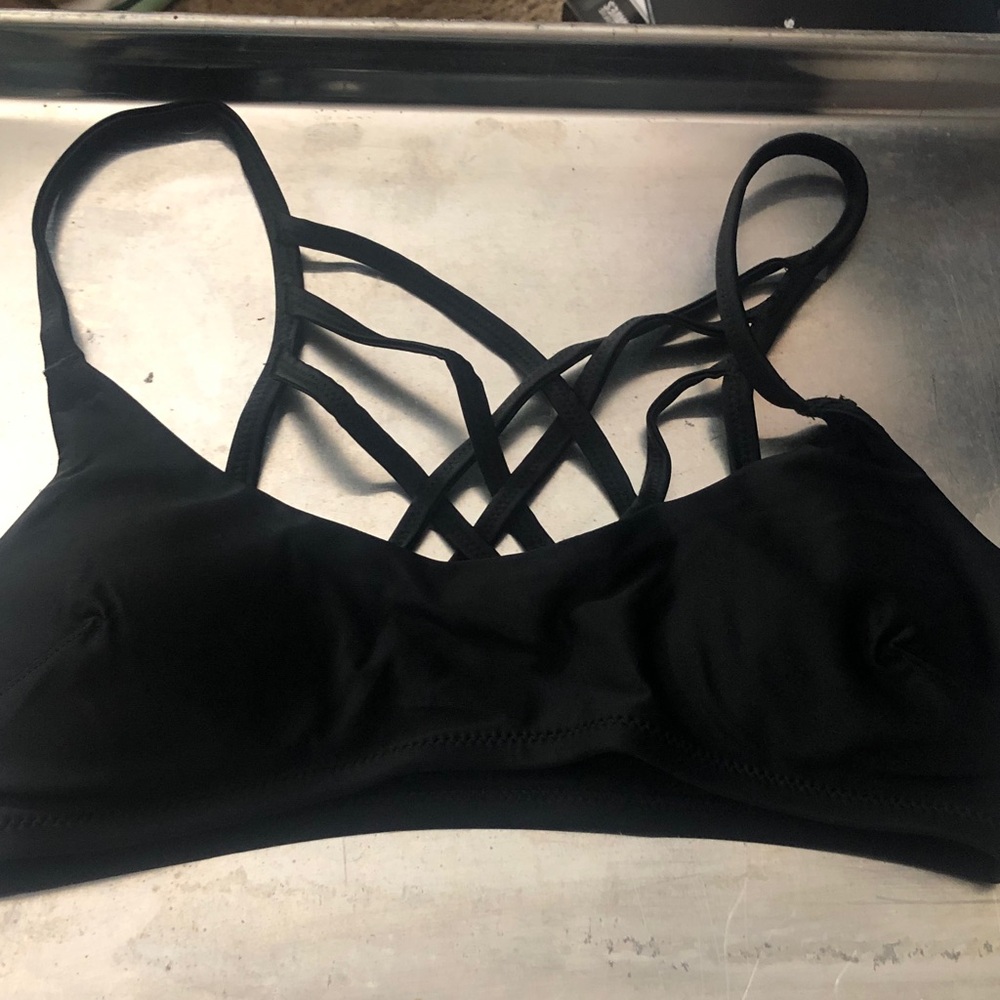 aerie Black Strappy Bikini Top